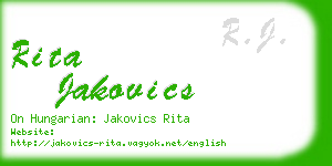 rita jakovics business card